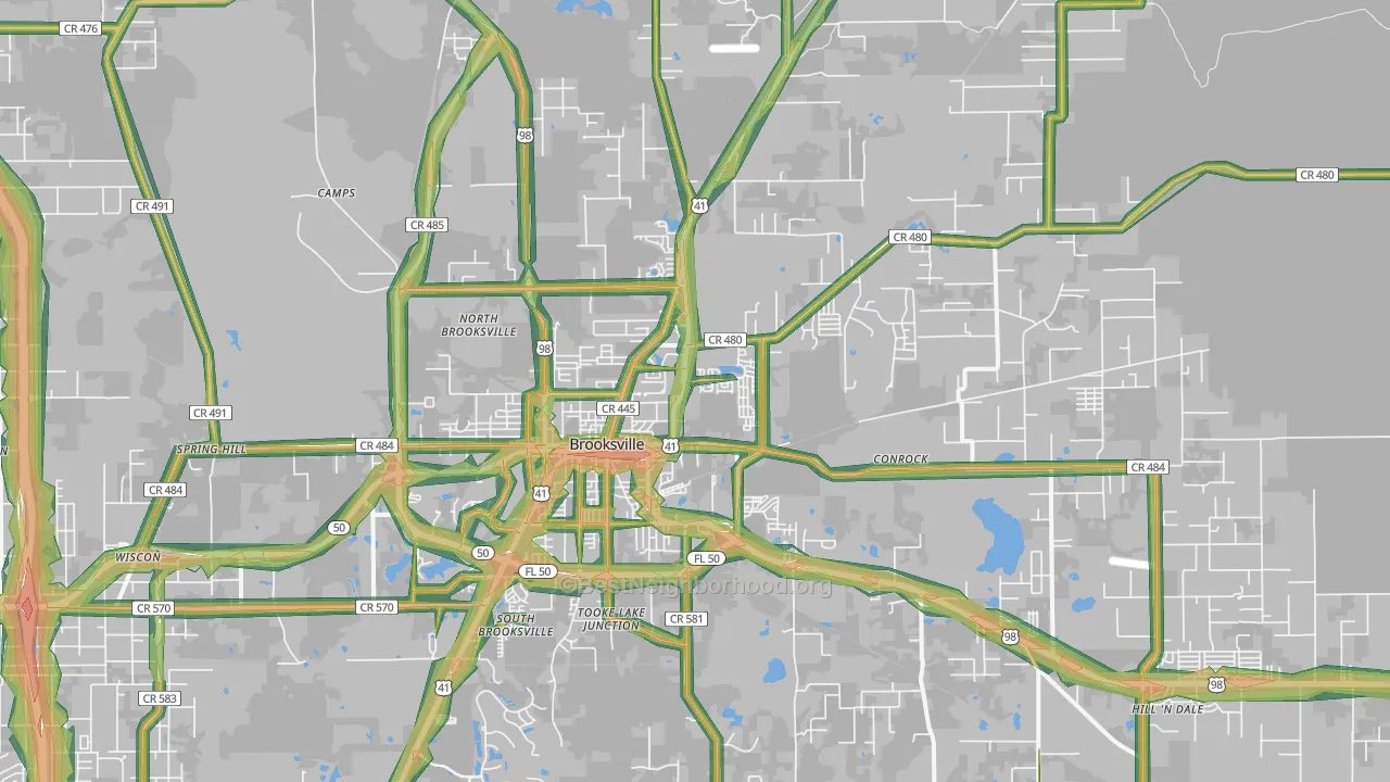 34601, FL Map of Noise Levels in 34601