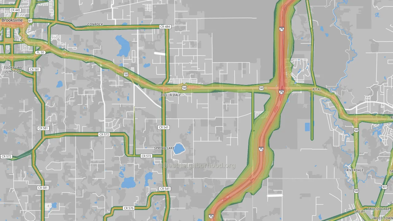 34602, FL Map of Noise Levels in 34602