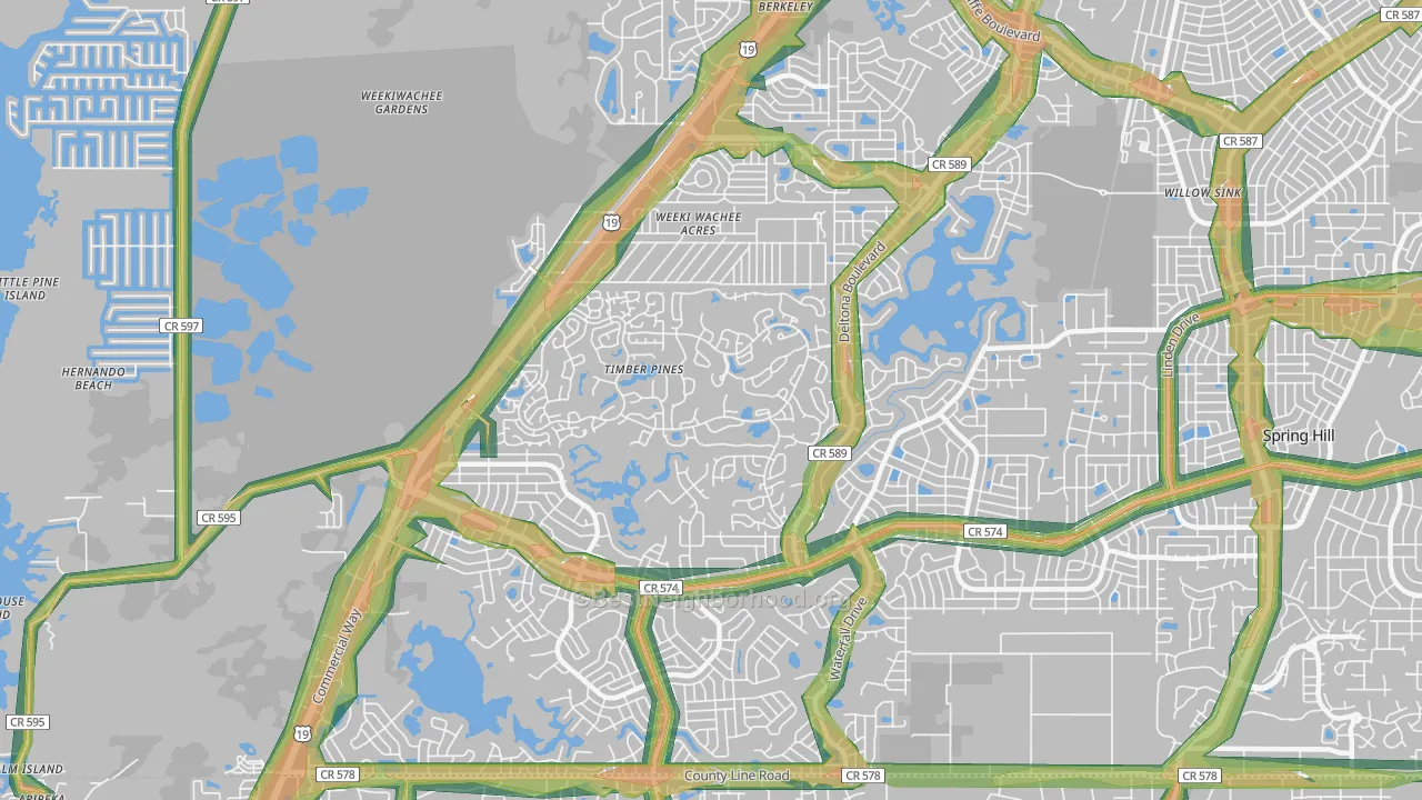 34606, FL Map of Noise Levels in 34606