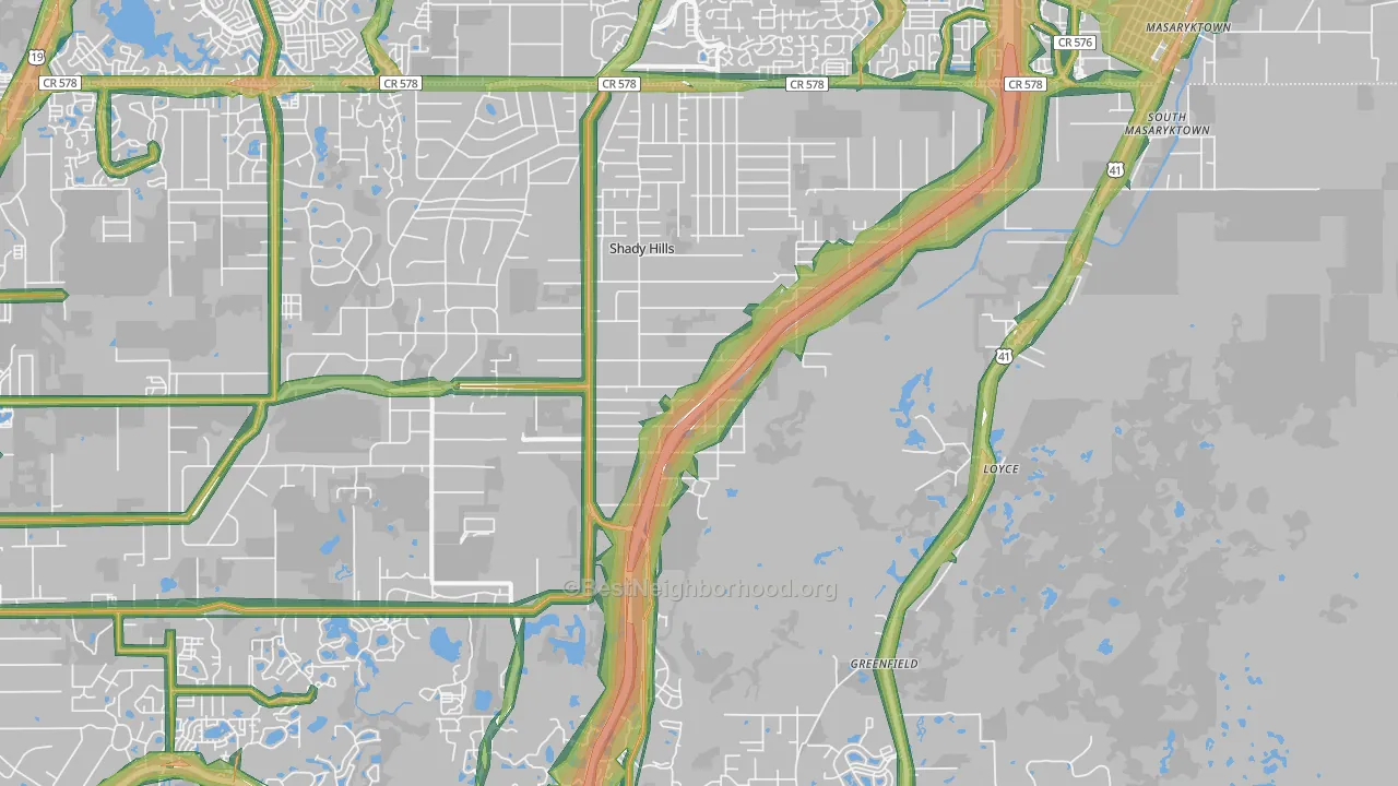 34610, FL Map of Noise Levels in 34610