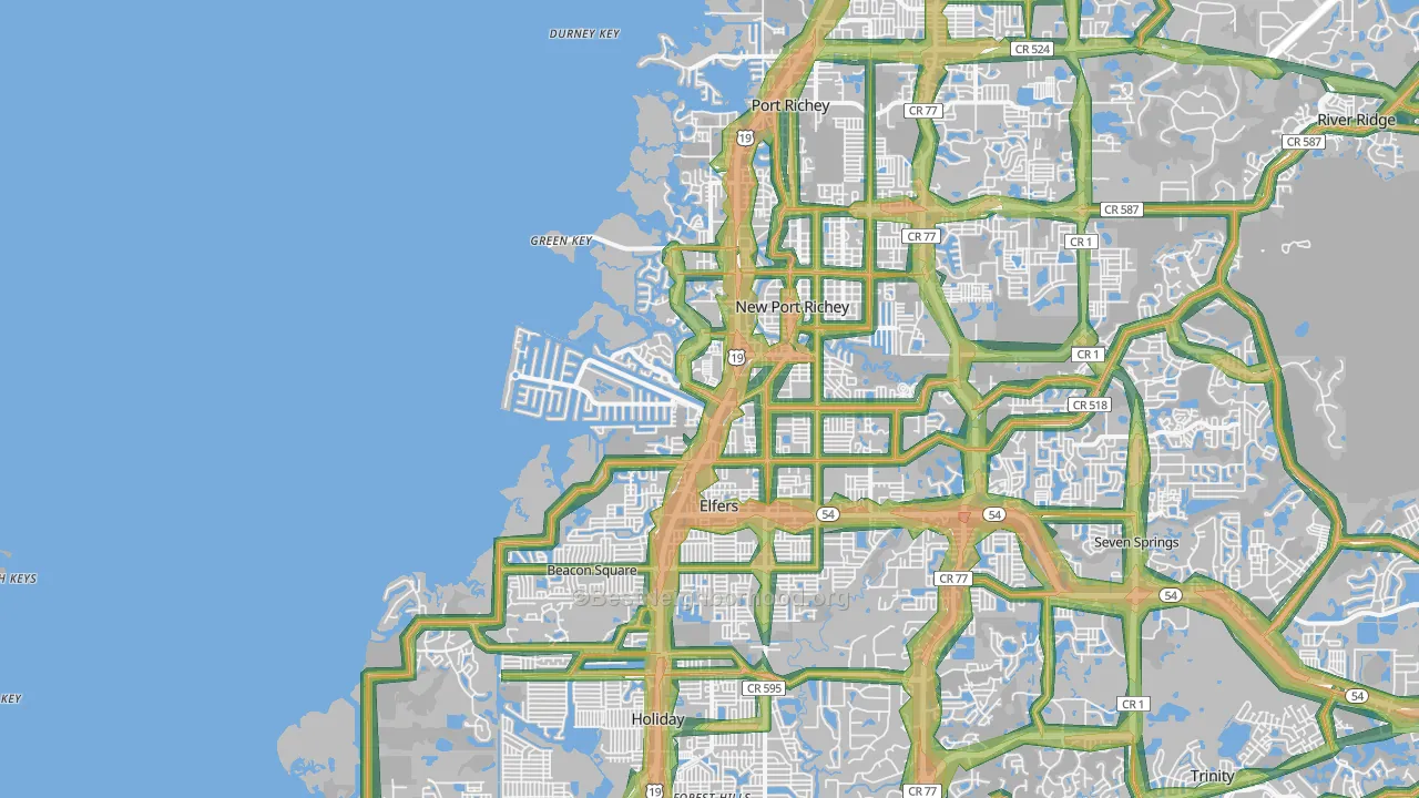 34652, FL Map of Noise Levels in 34652