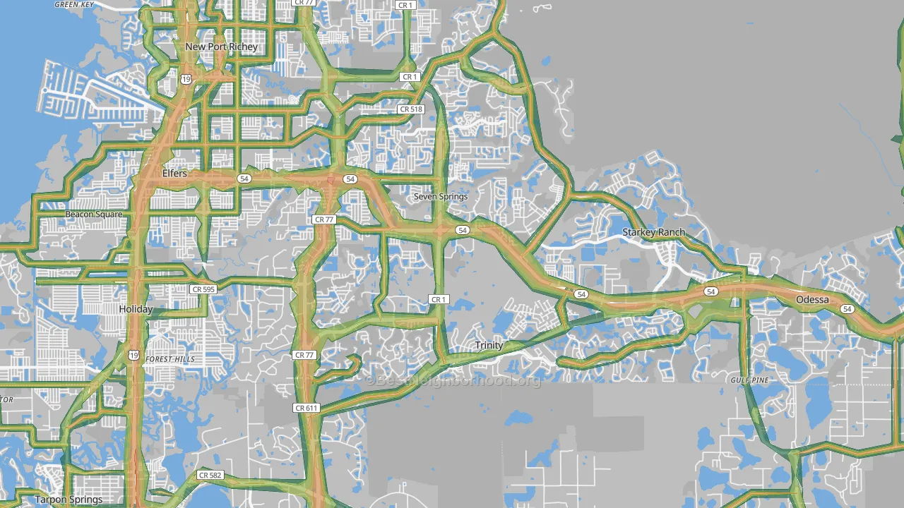 34655, FL Map of Noise Levels in 34655