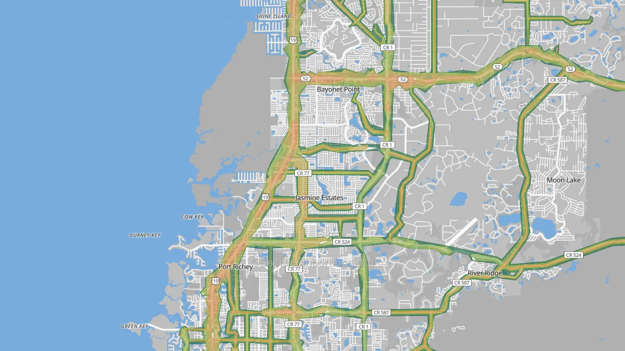 34668, FL Map of Noise Levels in 34668