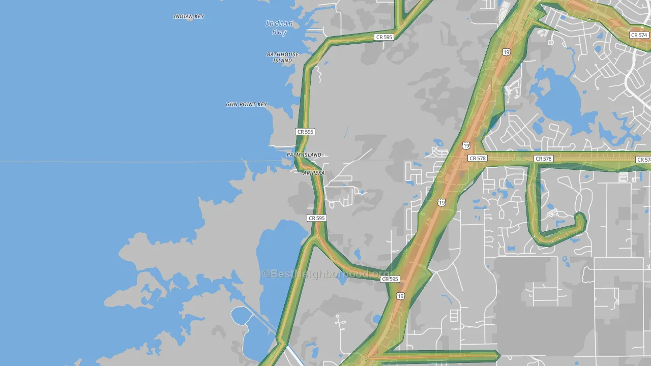 34679, FL Map of Noise Levels in 34679