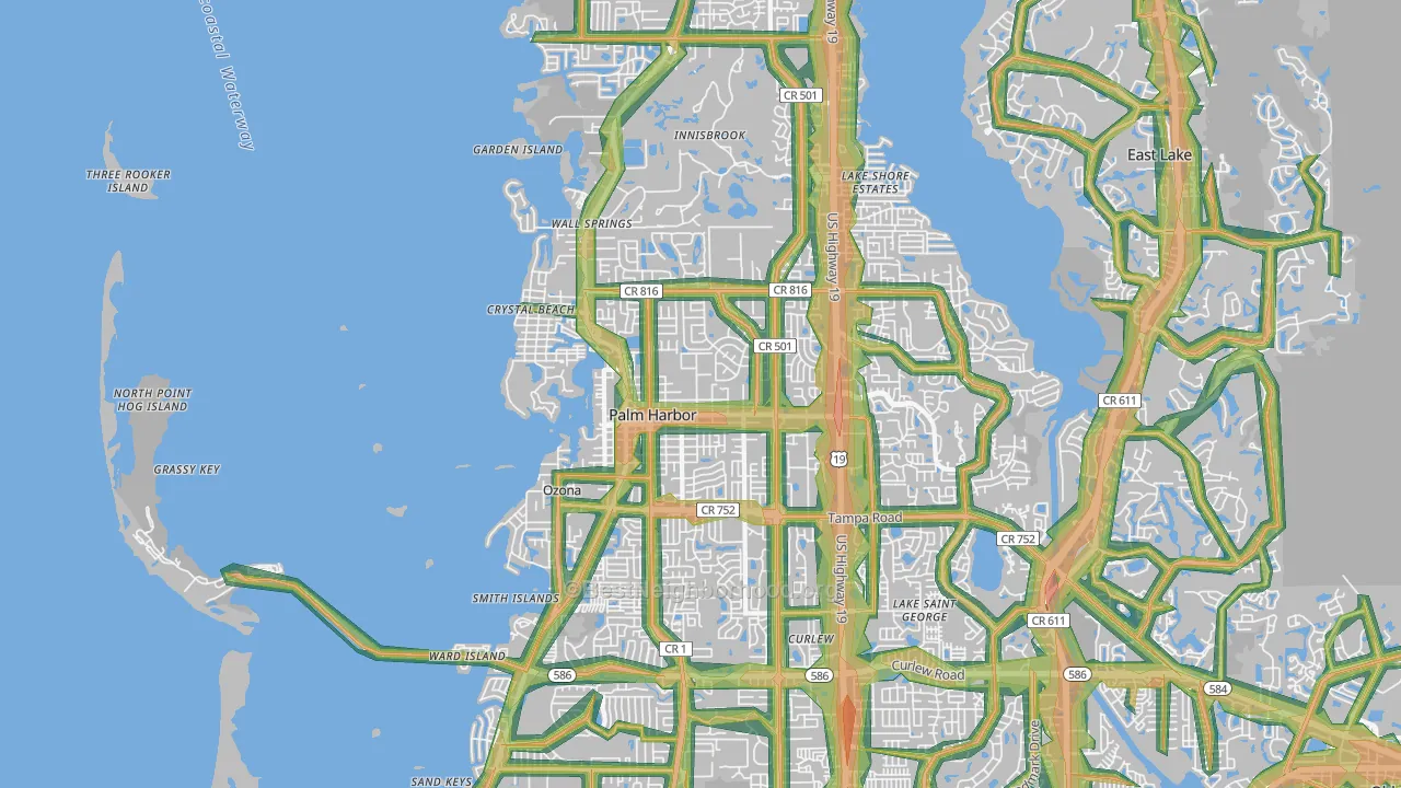 34683, FL Map of Noise Levels in 34683
