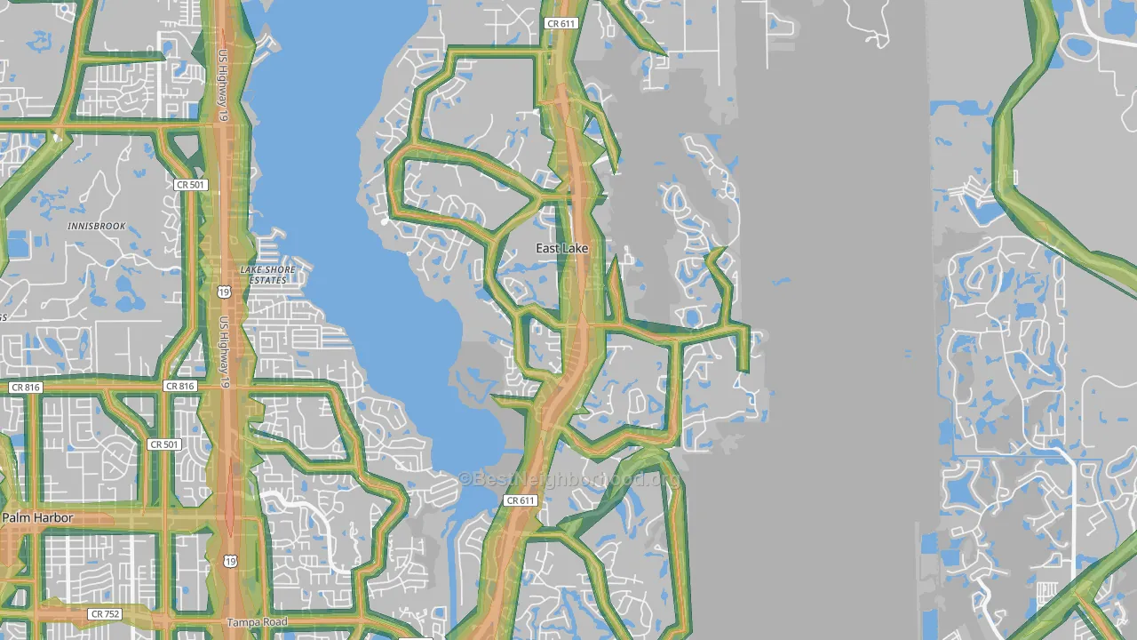 34685, FL Map of Noise Levels in 34685