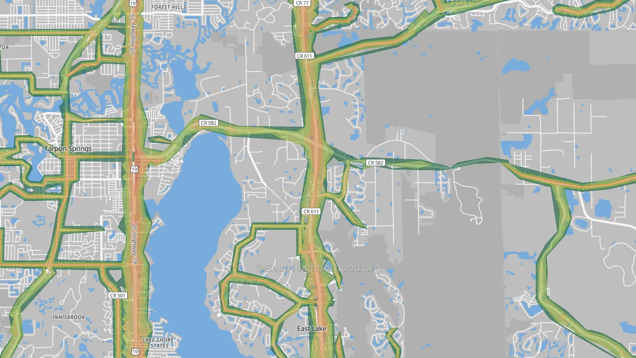 34688, FL Map of Noise Levels in 34688