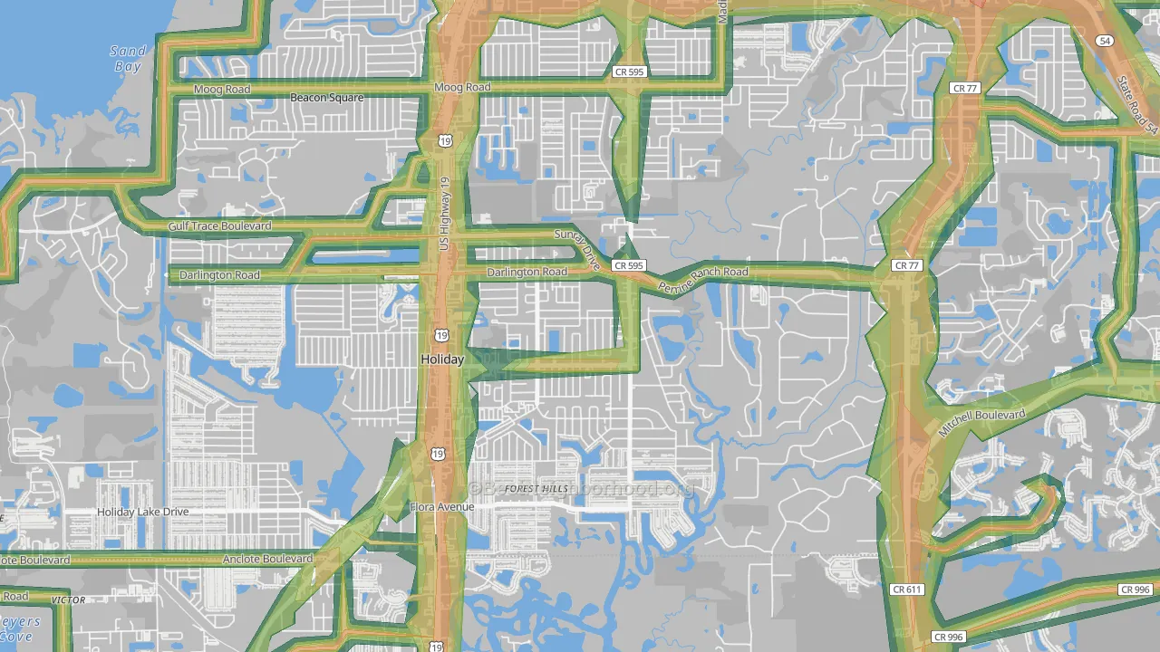 34690, FL Map of Noise Levels in 34690