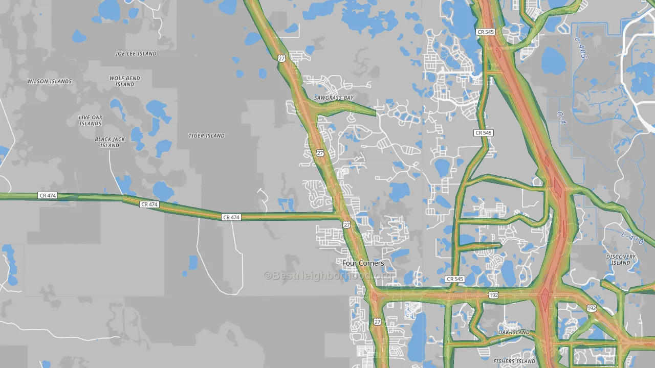 34714, FL Map of Noise Levels in 34714