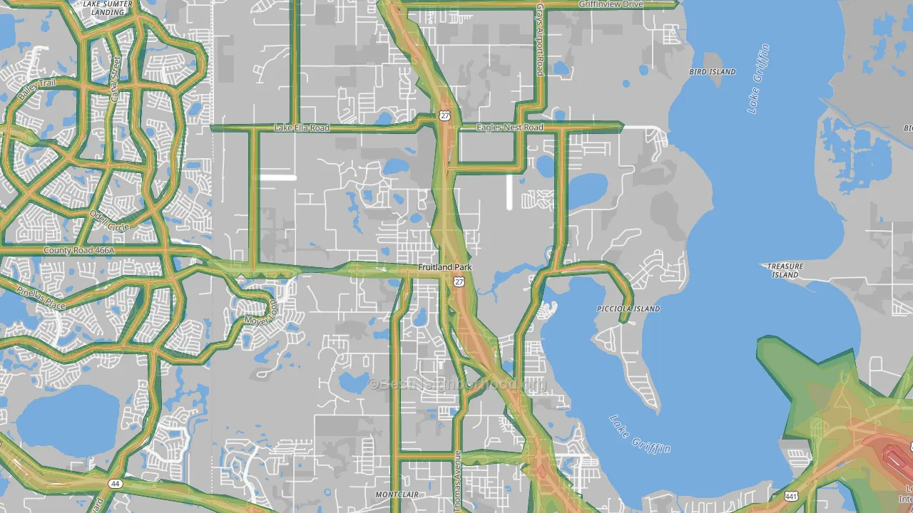 34731, FL Map of Noise Levels in 34731