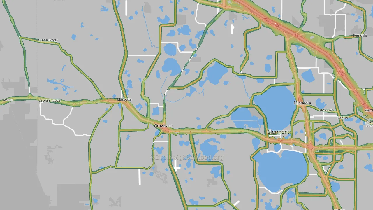 34736, FL Map of Noise Levels in 34736