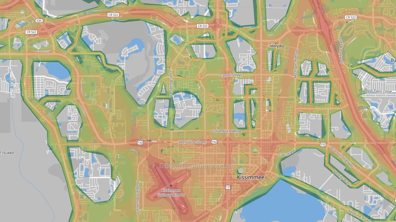 34741, FL Map of Noise Levels in 34741