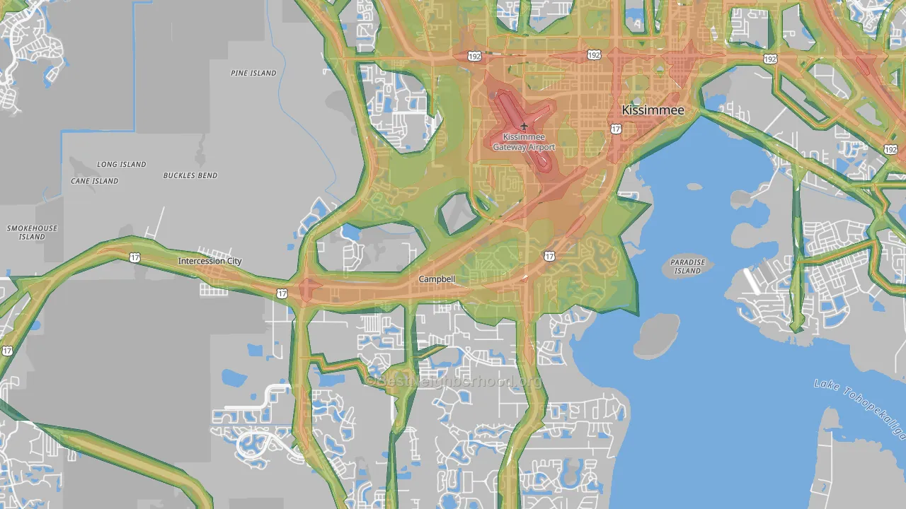 34746, FL Map of Noise Levels in 34746