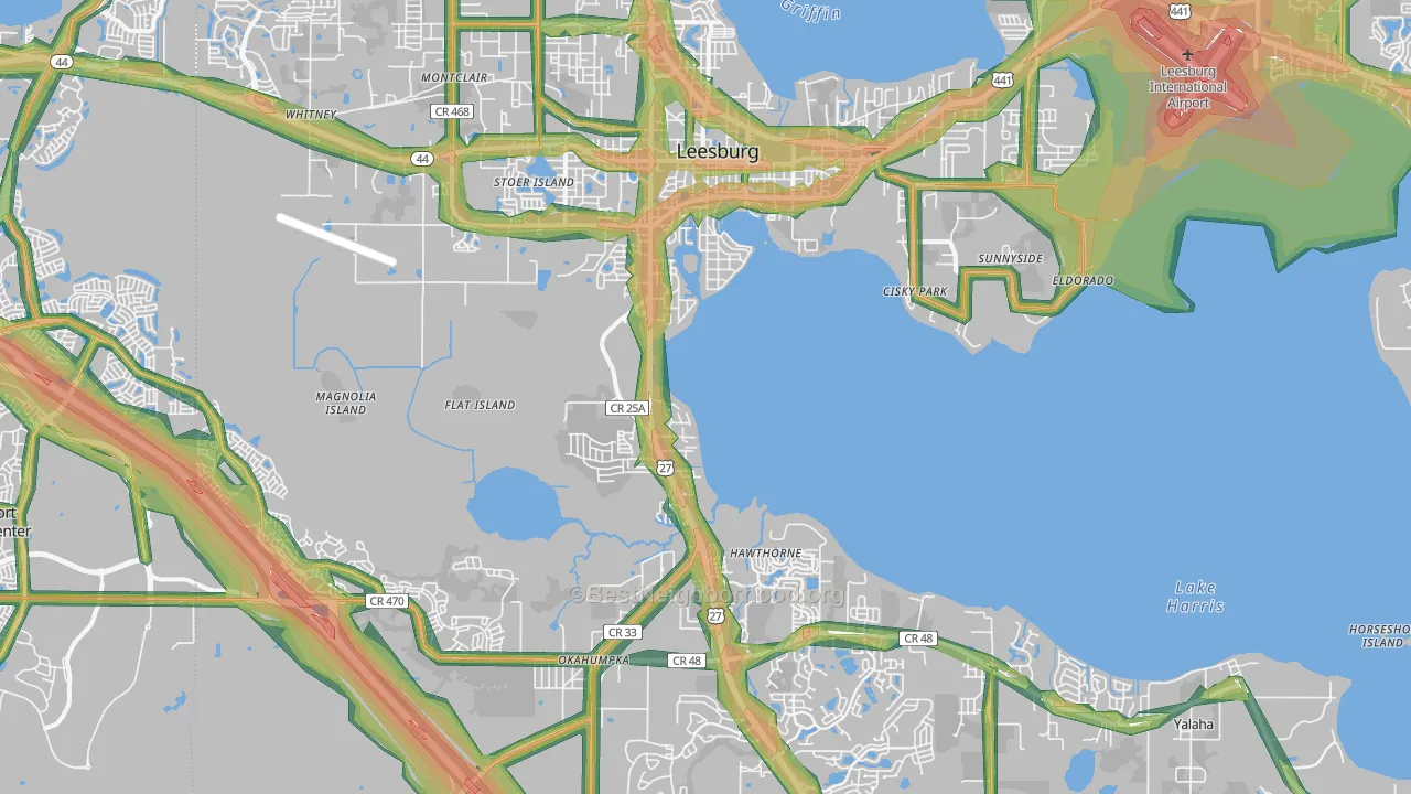 34748, FL Map of Noise Levels in 34748