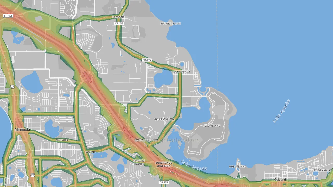 34756, FL Map of Noise Levels in 34756