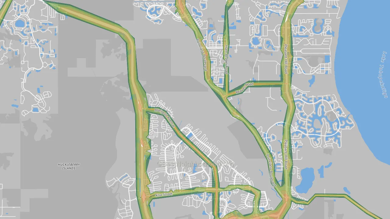 34758, FL Map of Noise Levels in 34758