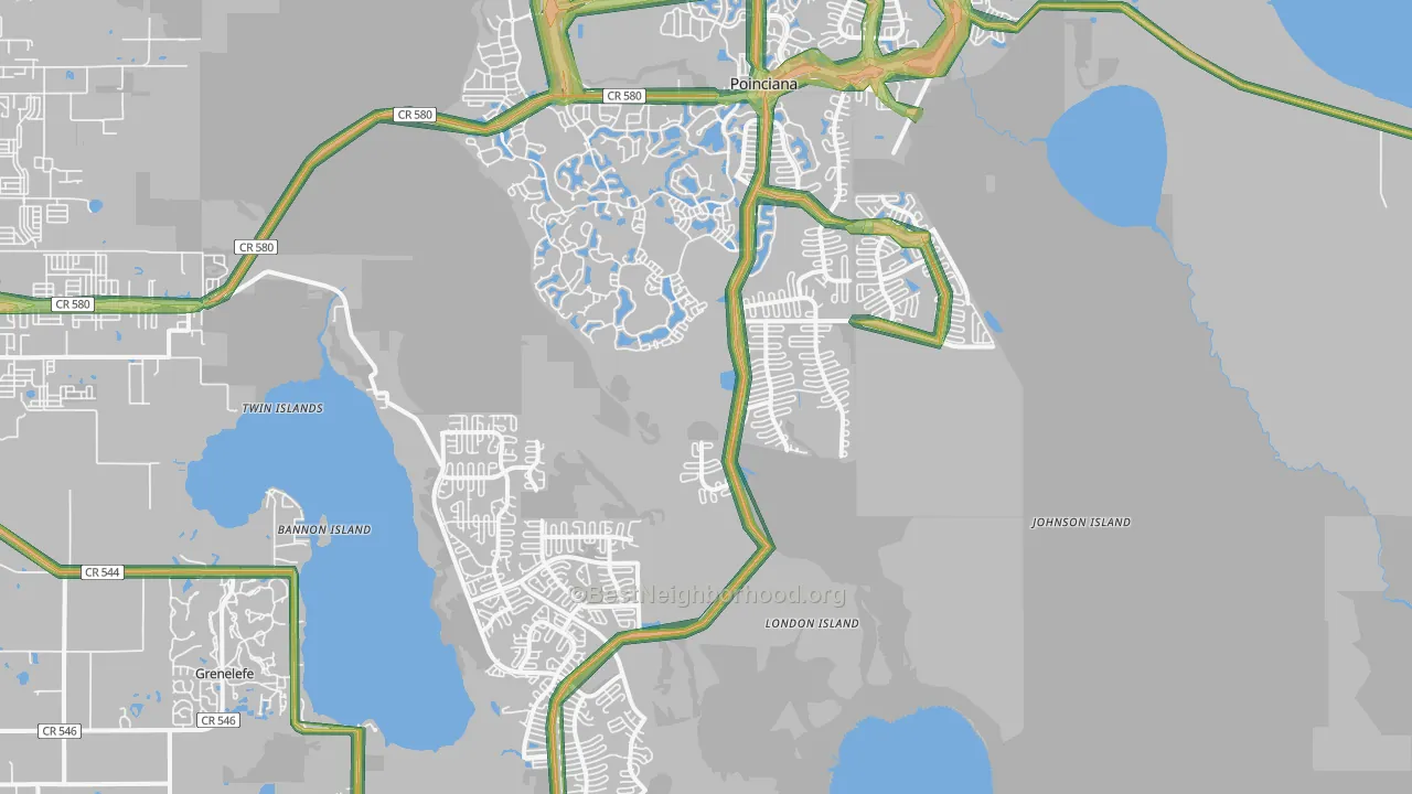 34759, FL Map of Noise Levels in 34759