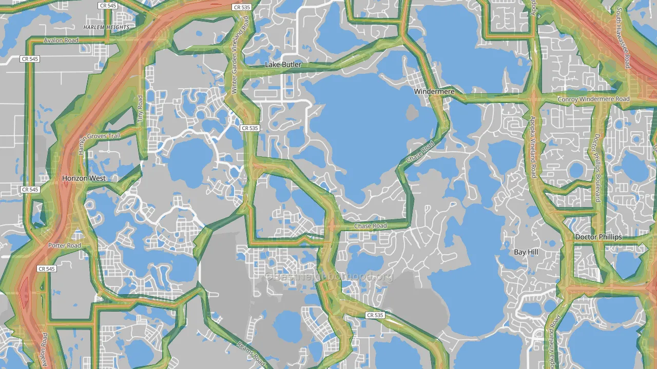 34786, FL Map of Noise Levels in 34786