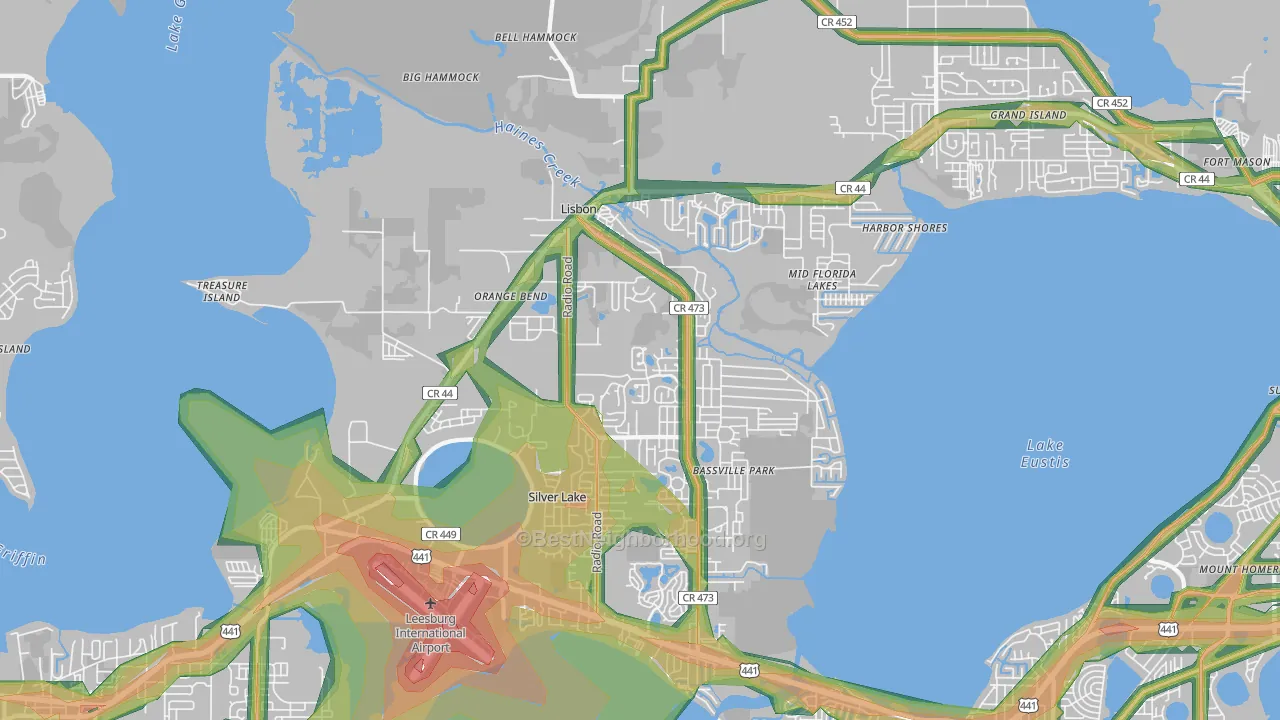 34788, FL Map of Noise Levels in 34788