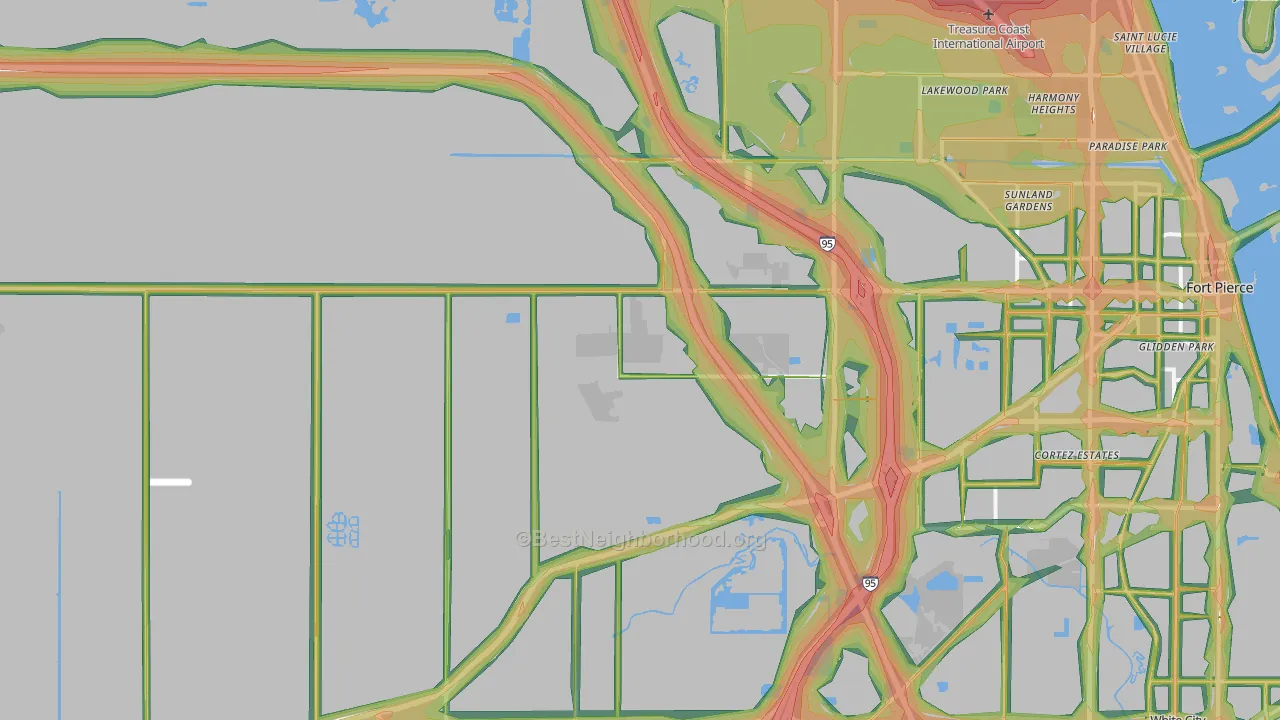 34945, FL Map of Noise Levels in 34945