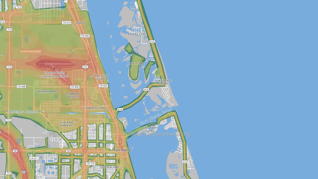 34949, FL Map of Noise Levels in 34949