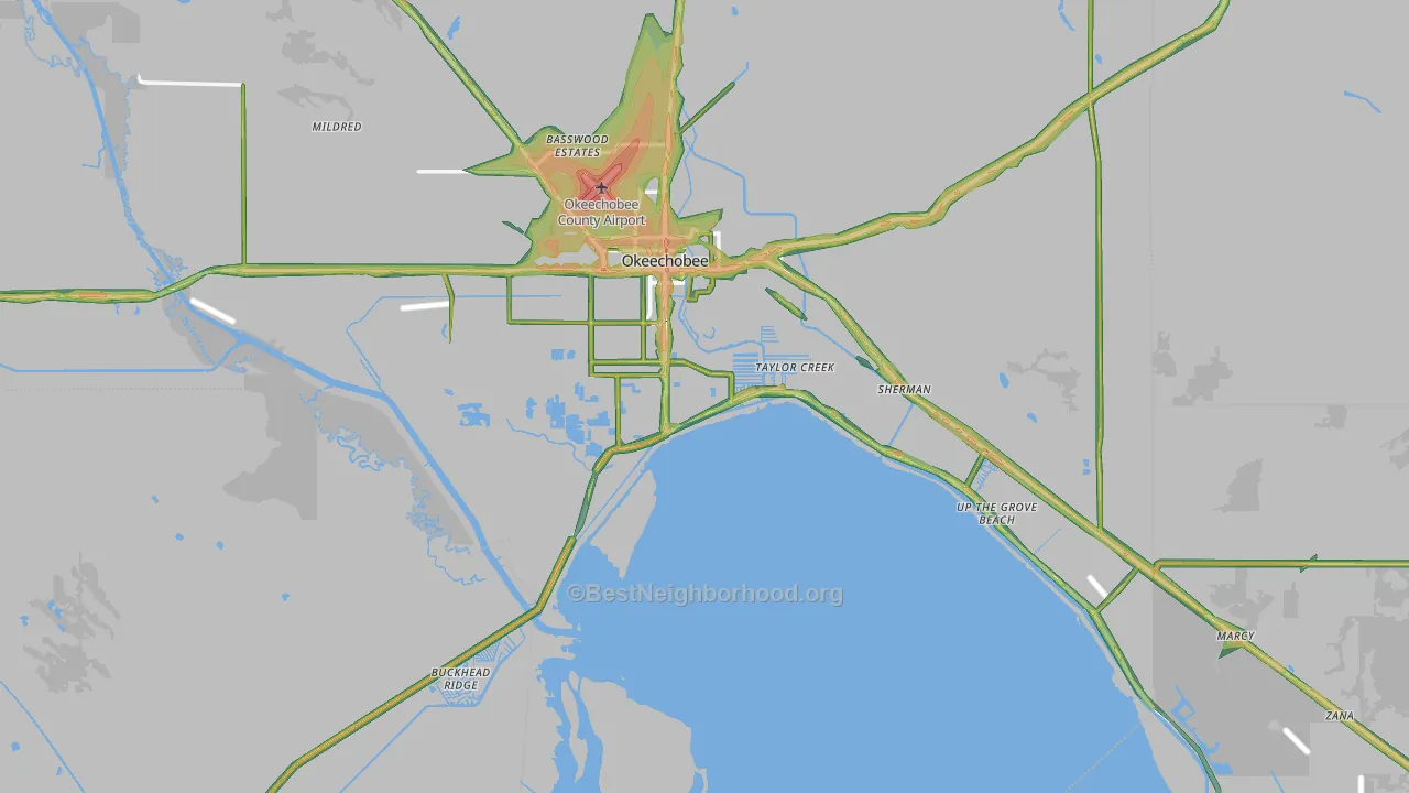 34974, FL Map of Noise Levels in 34974
