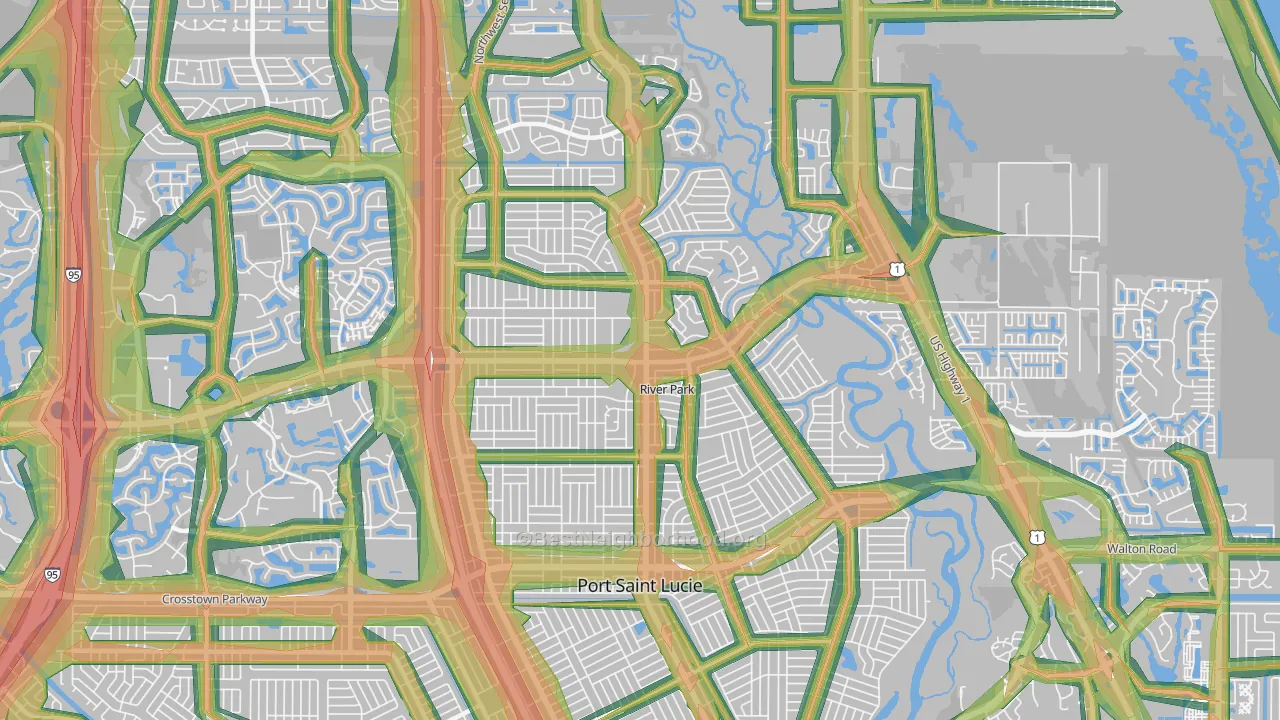 34983, FL Map of Noise Levels in 34983