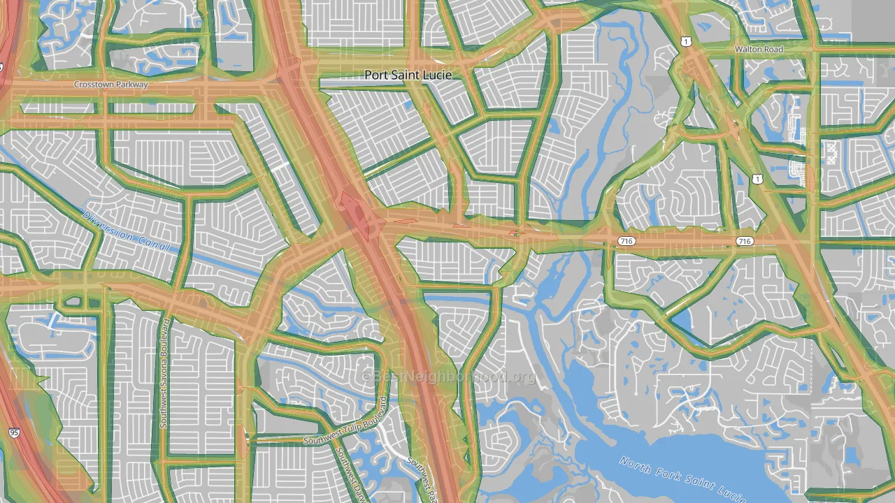 34984, FL Map of Noise Levels in 34984