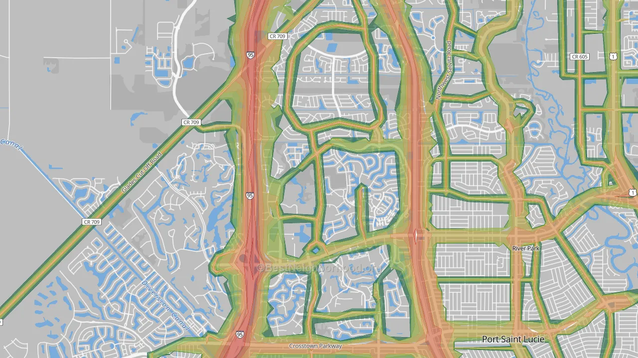 34986, FL Map of Noise Levels in 34986