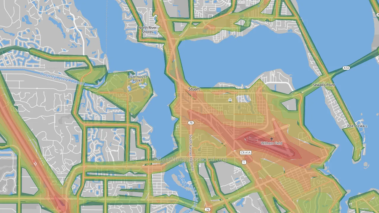 34994, FL Map of Noise Levels in 34994