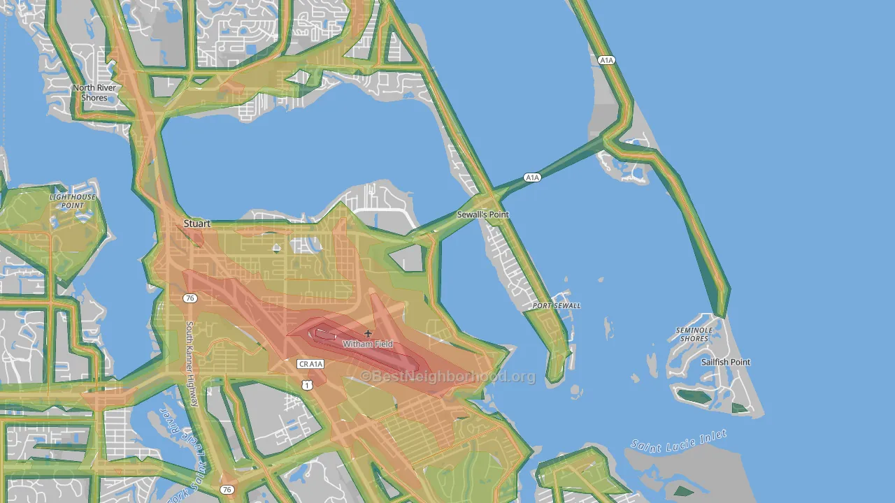 34996, FL Map of Noise Levels in 34996