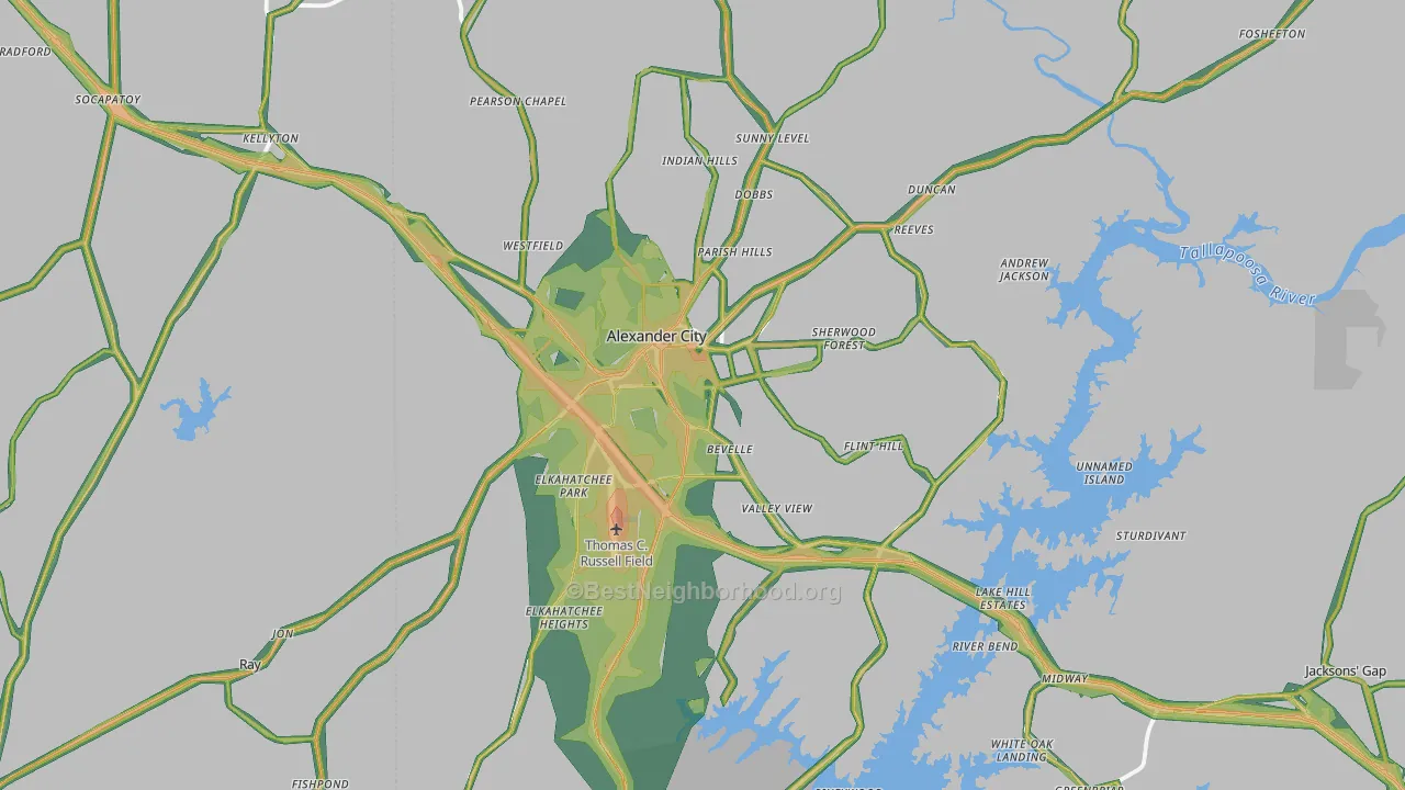 35010, AL Map of Noise Levels in 35010