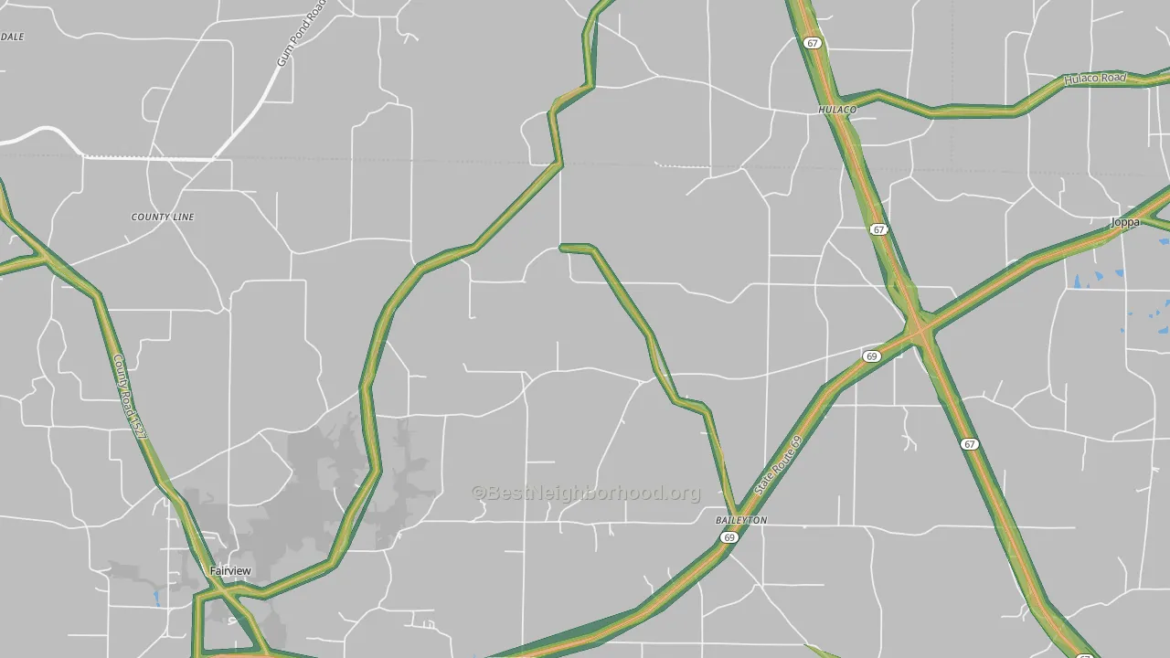 35019, AL Map of Noise Levels in 35019