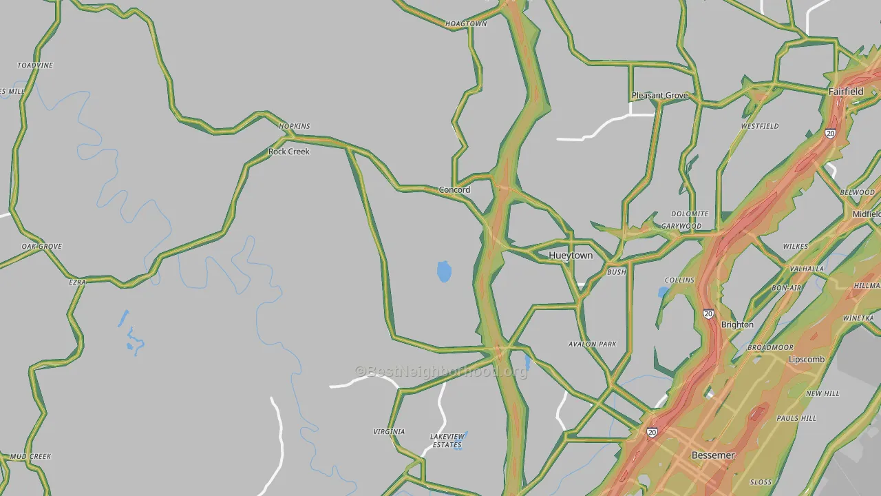 35023, AL Map of Noise Levels in 35023