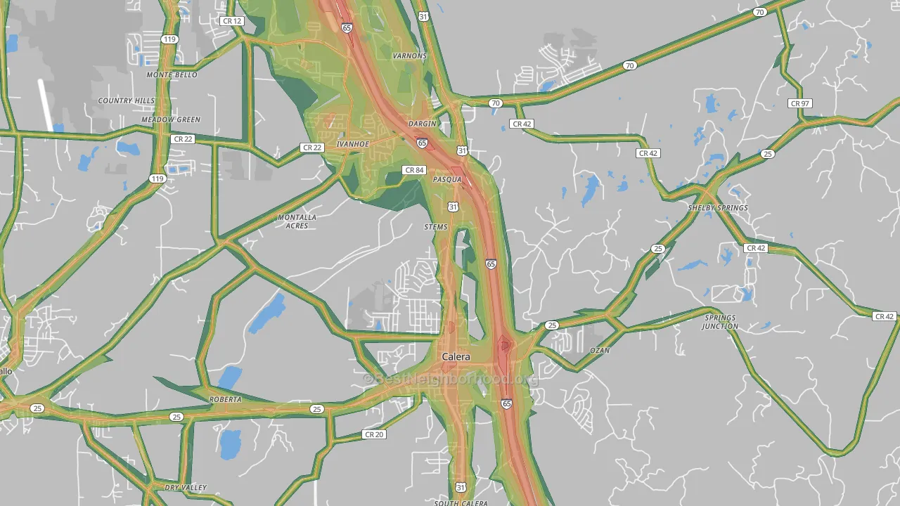 35040, AL Map of Noise Levels in 35040