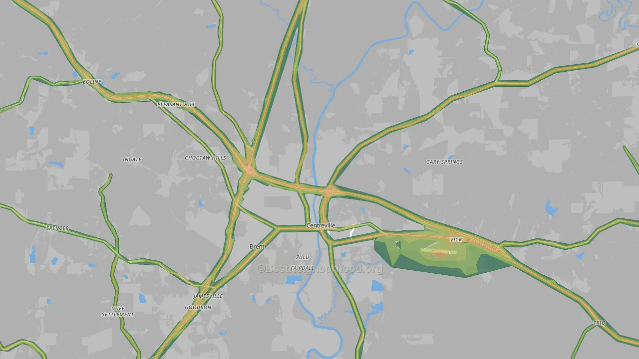 35042, AL Map of Noise Levels in 35042