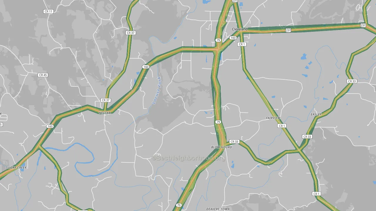 35049, AL Map of Noise Levels in 35049
