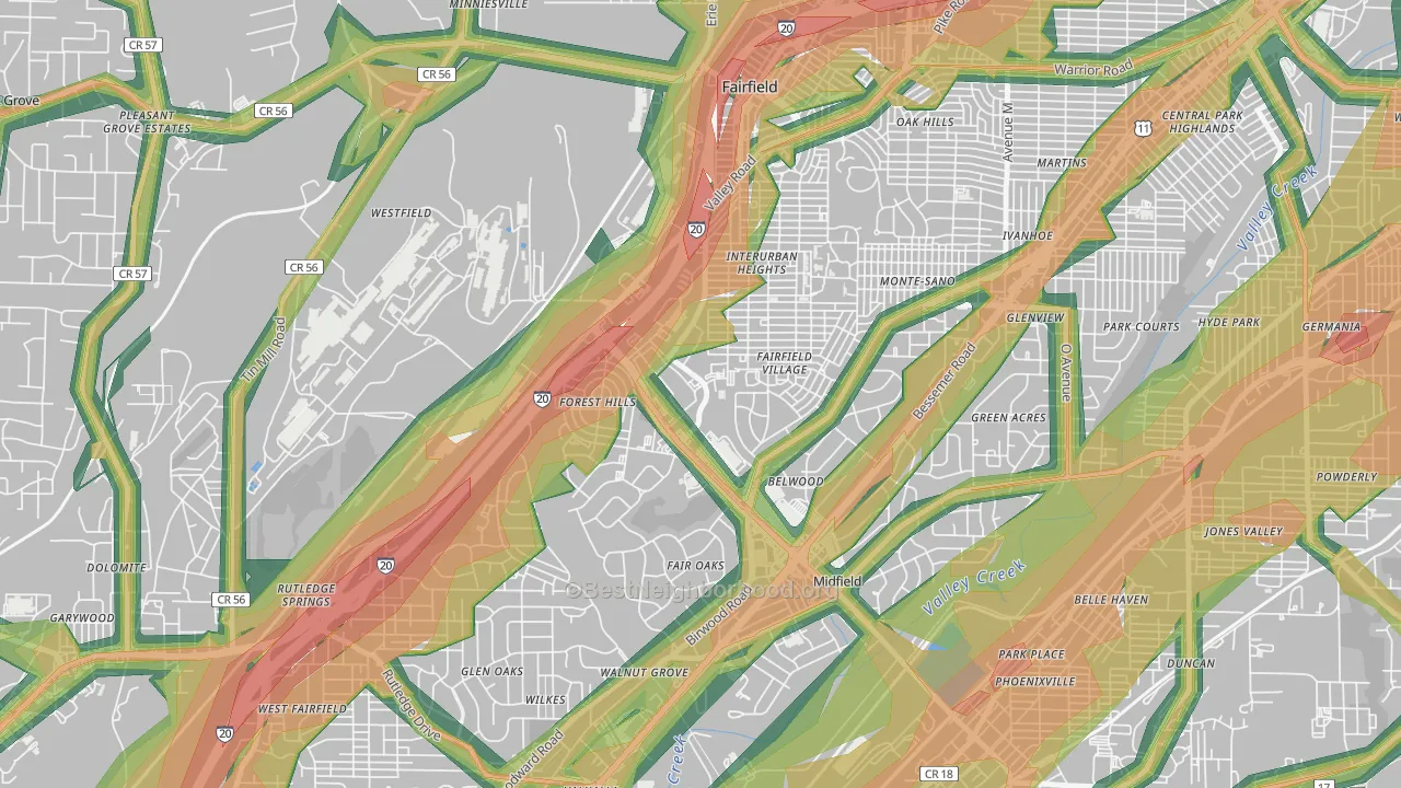 35064, AL Map of Noise Levels in 35064