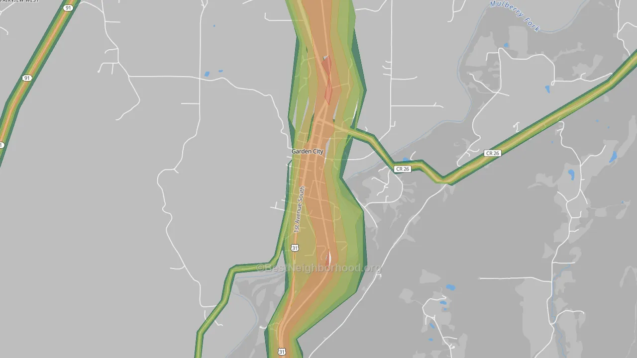 35070, AL Map of Noise Levels in 35070