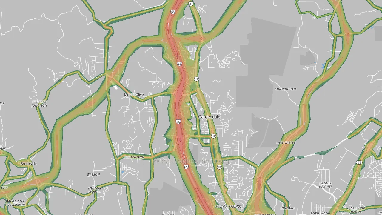 35071, AL Map of Noise Levels in 35071