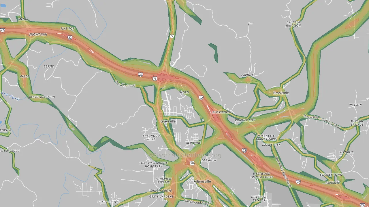 35073, AL Map of Noise Levels in 35073