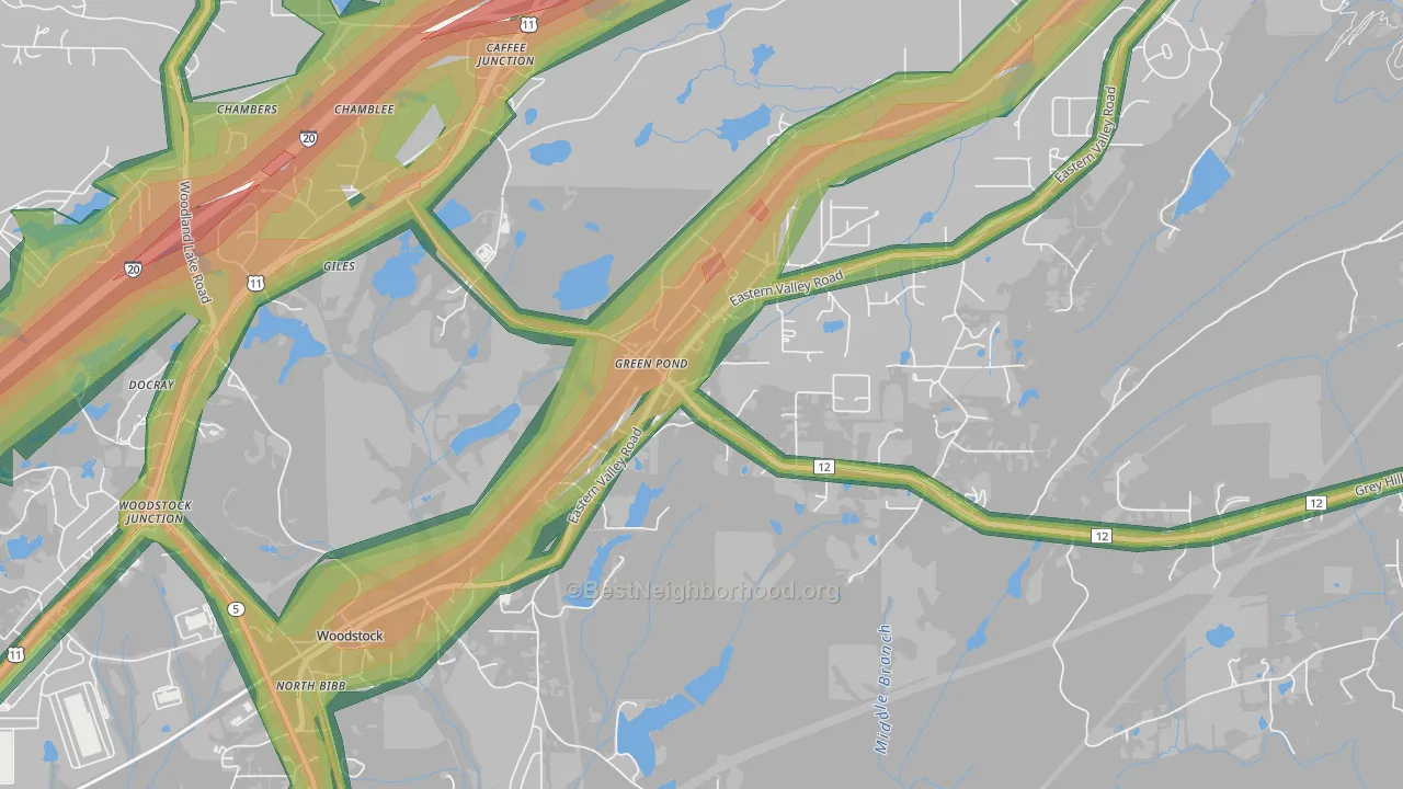 35074, AL Map of Noise Levels in 35074