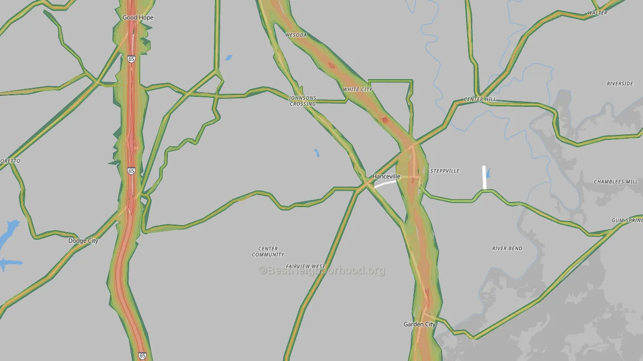 35077, AL Map of Noise Levels in 35077