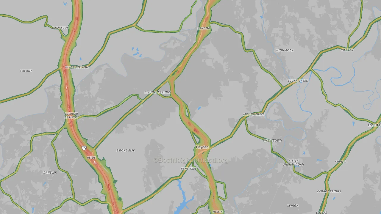 35079, AL Map of Noise Levels in 35079