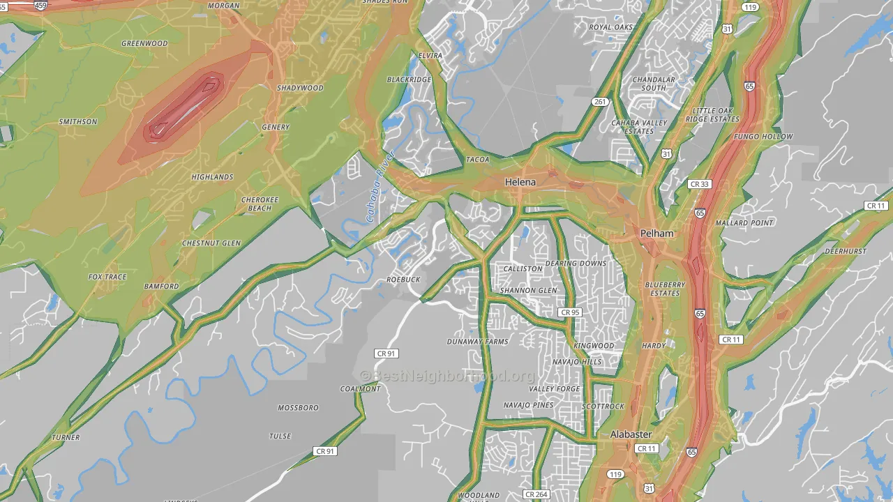 35080, AL Map of Noise Levels in 35080