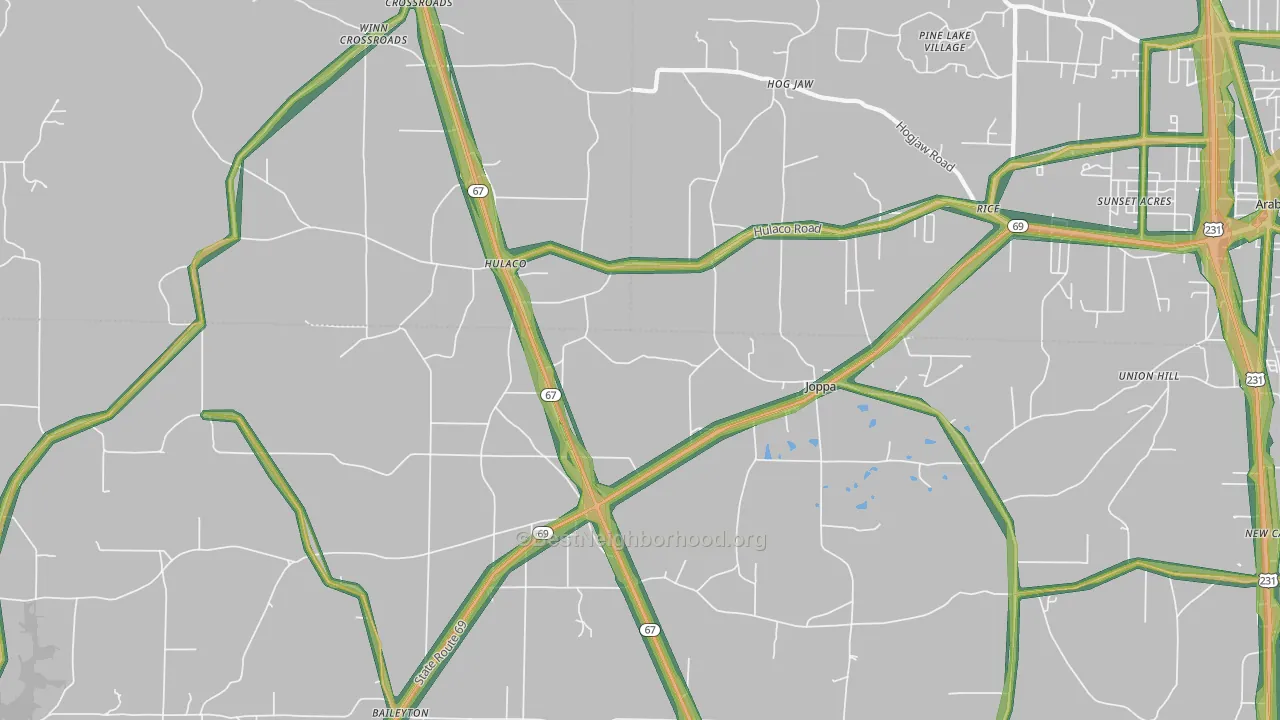 35087, AL Map of Noise Levels in 35087