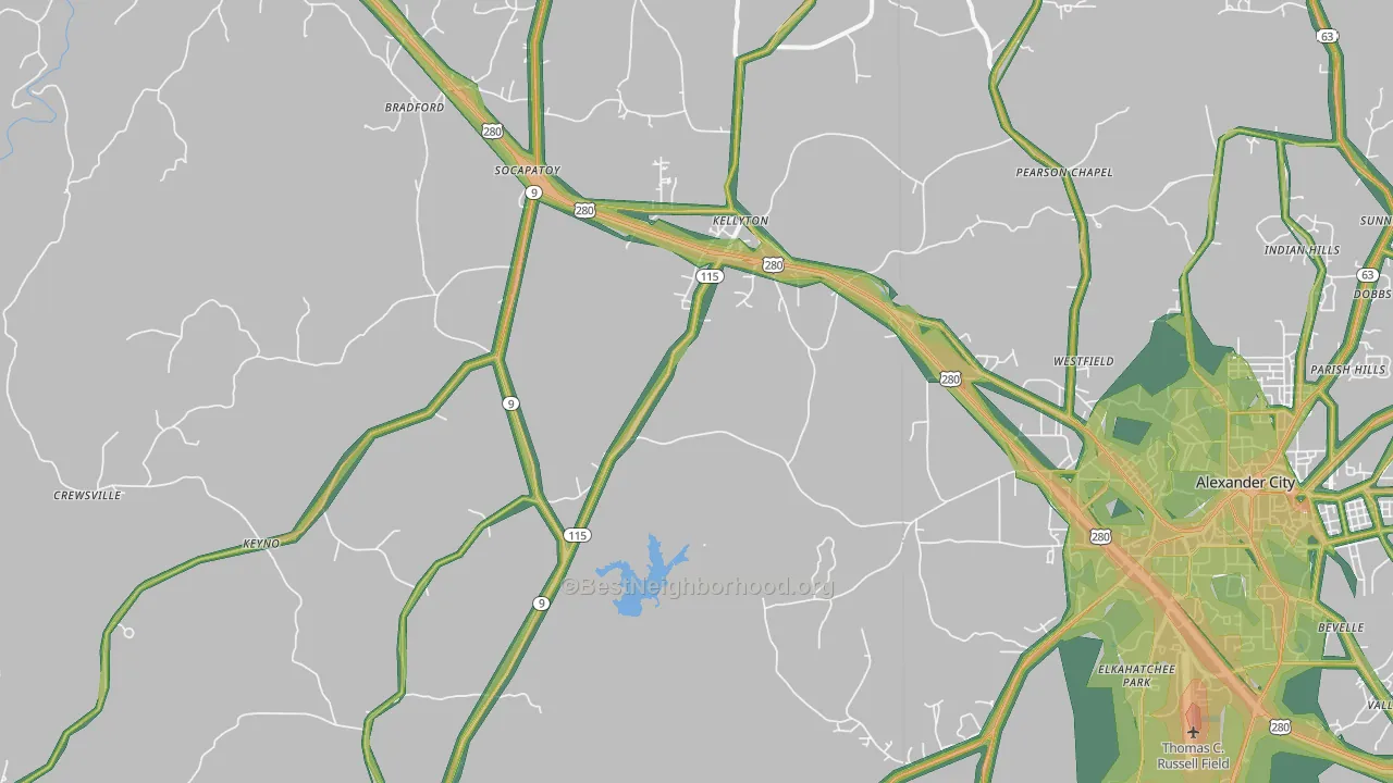 35089, AL Map of Noise Levels in 35089