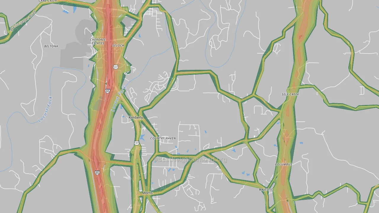 35091, AL Map of Noise Levels in 35091