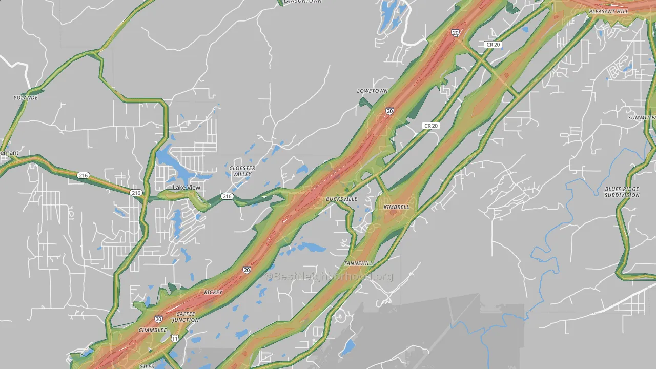35111, AL Map of Noise Levels in 35111