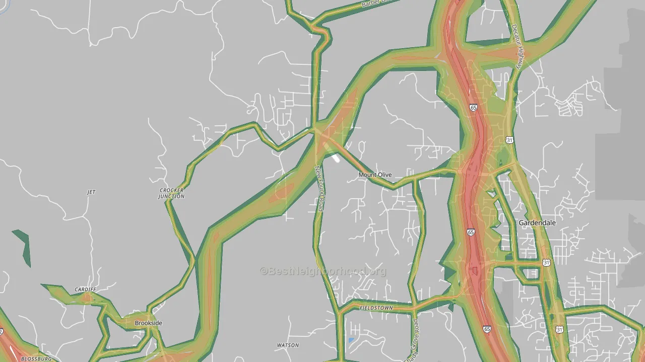 35117, AL Map of Noise Levels in 35117